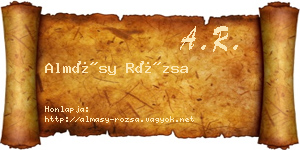 Almásy Rózsa névjegykártya